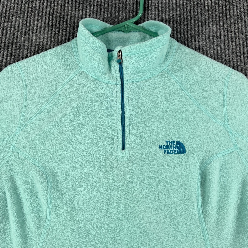 The North Face Sweatshirt Womens Medium Green Long Sleeve 1/4 Zip Fleece
